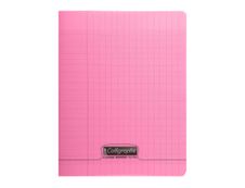 Calligraphe 8000 - Cahier polypro 24 x 32 cm - 48 pages - grands carreaux (Seyes) - rose