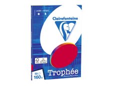Clairefontaine Trophée - Papier couleur - A4 (210 x 297 mm) - 160 g/m² - 50 feuilles - rouge groseille