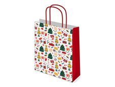 Logistipack - 50 sacs cadeau Kraft - poignées torsadées 18 cm x 8 cm x 22 cm - noella