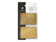 Clairefontaine - 10 Étiquettes cadeau - holographique/paillettes or - 8 x 16 cm