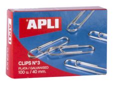 Apli - 100 trombones - 40 mm - argent