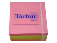 Cube de notes Tartan Couleurs Néon - 76 x 76 mm