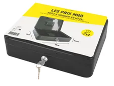 Les Prix Mini - Caisse à monnaie - 8 compartiments - 30 x 24 x 9 cm - noir