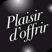 Logistipack - Etiquette cadeaux Plaisir d'offrir noir - 33 mm