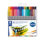 STAEDTLER - 36 Feutres de coloriage - double pointe fine et large