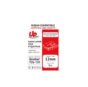 UPrint - Ruban d'étiquettes auto-adhésives pour Brother TZe131 - 1 rouleau (12 mm x 8 m) - fond transparent écriture noire
