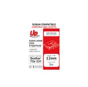Uprint - Ruban d'étiquettes auto-adhésives pour Brother TZe231 - 1 rouleau (12 mm x 8 m) - fond blanc écriture noire