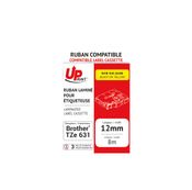 UPrint - Ruban d'étiquettes auto-adhésives pour Brother TZe631 - 1 rouleau (12 mm x 8 m) - fond jaune écriture noire