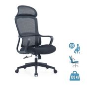 Fauteuil de bureau Richard - accoudoirs fixes - noir