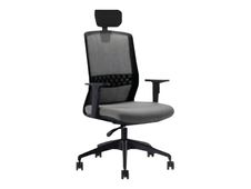 Fauteuil de bureau SCOTT NOIR -  accoudoirs - gris