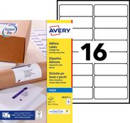 Avery - 240 Étiquettes adresse blanches - 99,1 x 33,9 mm - Impression jet d'encre - réf J8162-15