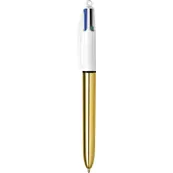 BIC 4 Couleurs Shine - Stylo à bille 4 couleurs - corps or