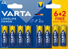 VARTA Longlife Power - 8 piles alcalines - AA LR06