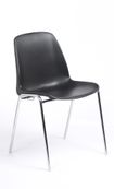 Chaise CHARLOTTE - pieds chromés avec accroches - noir