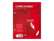 Calligraphe - copies doubles - 200 pages - 17x22 cm - grands carreaux (Seyes) - perforées