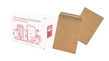 La Couronne - 250 Pochettes  C4 229 x 324 mm - 90 gr - sans fenêtre - kraft brun - bande auto-adhésive
