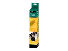 Fellowes - 25 anneaux de reliure en plastique - 12 mm - jusqu'à 80 feuilles - noir