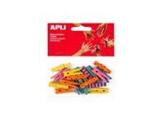 Apli - 20 pinces à linge bois - coloris assortis