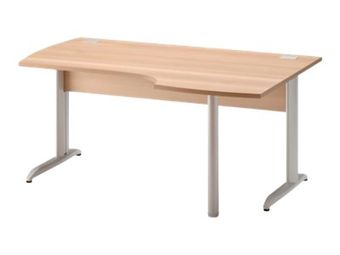 Bureau compact à droite JAZZ+ - 160 cm - Pieds métal - Hêtre