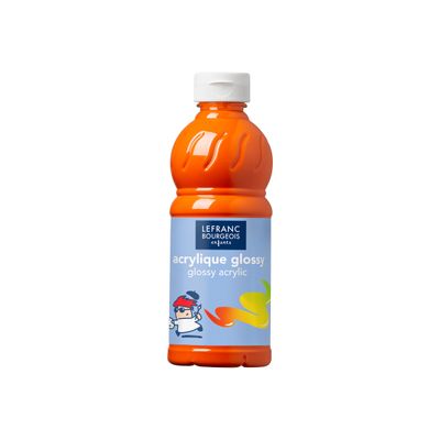 3013641883038-Lefranc Bourgeois Glossy - Peinture acrylique - orange - 500 ml-Avant-0