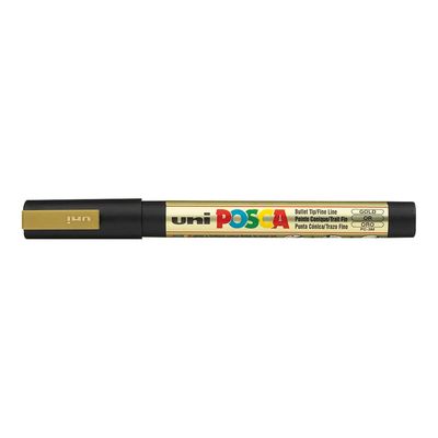 3296280033372-Uni POSCA PC-3M - Pack de 4 marqueurs - noir, argent, blanc, or-Angle gauche-5