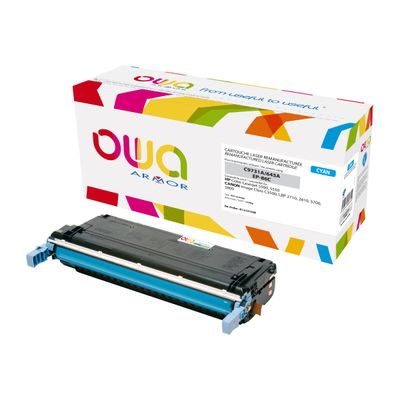 3112539606800-Cartouche laser compatible HP 645A - cyan - Owa K12191OW-Angle droit-0