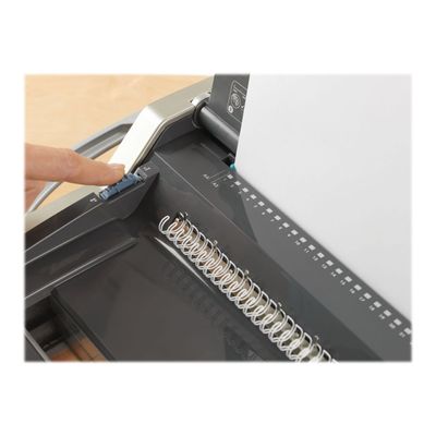 0043859530038-Fellowes Galaxy-E/Wire - machine à relier / relieuse perforeuse éléctrique par anneaux métal - Perfor-Gros plan-8