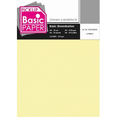 8715119760968-Pickup - Carton de lin - A4 (210 x 297 mm) - 215 g/m² - 10 feuilles - jaune clair--0