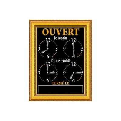 3462620032392-Bequet - Tableau horaires - 15 x 20 cm - cadre doré-Avant-0