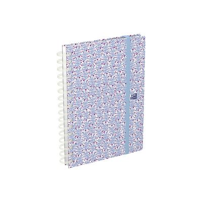 3147280123610-Agenda spiralé à élastique Oxford Flowers - 1 semaine sur 2 pages - 15 x 21 cm - bleu - Hamelin--0
