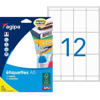3270241140866-Apli Agipa - Etui A5 - 192 Étiquettes blanches multi-usages - 56 x 34 mm - coins arrondis - réf 11408--0