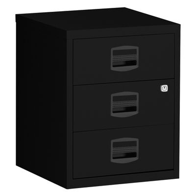 0000012120178-Caisson mobile métallique monobloc - H52 x L41 x P40 cm - 3 tiroirs - noir--0