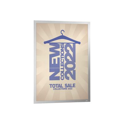 4005546406732-Durable Duraframe Poster - Cadre d'affichage adhésif - 50 x 70 cm - argent-Angle gauche-1