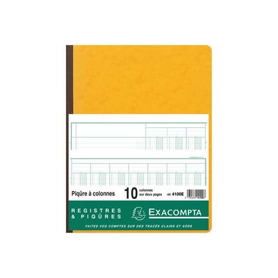 3130632041007-Exacompta - Piqûre comptable - 10 colonnes sur 2 pages - 32 x 25 cm - 80 pages-Avant-2