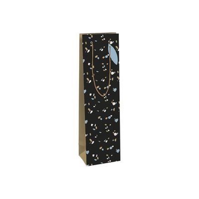 5033601514398-Clairefontaine Minimalist - Sac cadeau pour bouteille kraft noir - 12,7 cm x 9 cm x 35,5 cm-Angle gauche-0