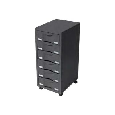 3219090956655-Module de rangement à roulettes 6 tiroirs - anthracite/gris-Angle droit-0