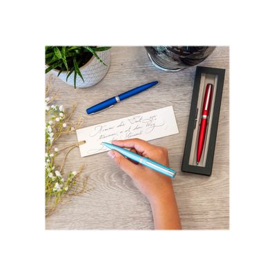 4014421346421-Online Eleganza - Stylo à bille - bleu satin-Angle gauche-2