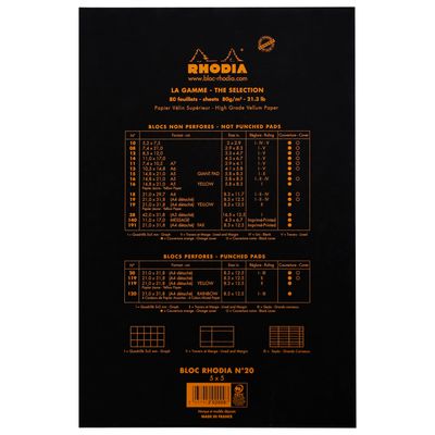 3037922020097-Rhodia - Bloc notes - A4 + - 160 pages - petits carreaux - noir--2