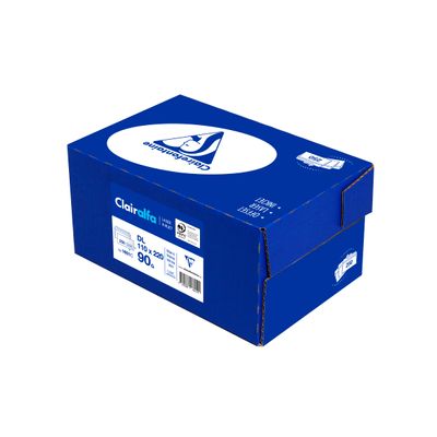 3329680160109-Clairefontaine Clairalfa - 250 Enveloppes DL 110 x 220 mm - 90 gr - fenêtre 35x100 mm - blanc - bande --1