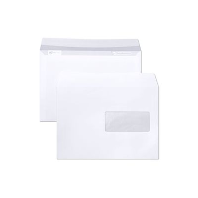 3329680160505-Clairefontaine Clairalfa - 250 Enveloppes C5 162 x 229 mm - 90 gr - fenêtre 45x100 mm - blanc - bande --1