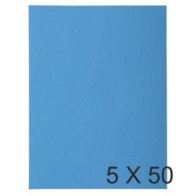 3130633218019-Exacompta Rock"s - 5 Paquets de 50 Chemises 1 rabat - 210 gr - bleu--0