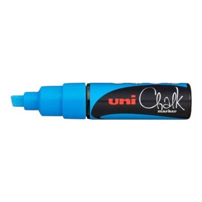 4902778140154-UNI CHALK - Marqueur craie - pointe biseau large - bleu clair-Angle gauche-0