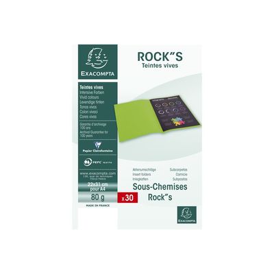 3288588070265-Exacompta Rock"s - 30 Sous-chemises - 80 gr - pour 100 feuilles - orange clair-Avant-3