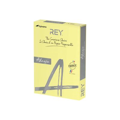 3368220089456-Rey Adagio - Papier couleur - A3 (297 x 420 mm) - 80 g/m² - Ramette de 500 feuilles - canar-Angle droit-0