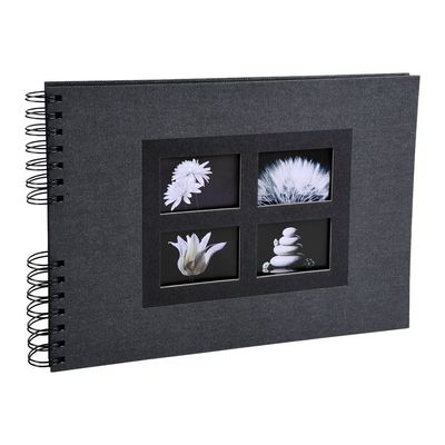 3130630162414-Exacompta Passion - Album photo à spirale 32 x 22 cm - noir-Angle gauche-1