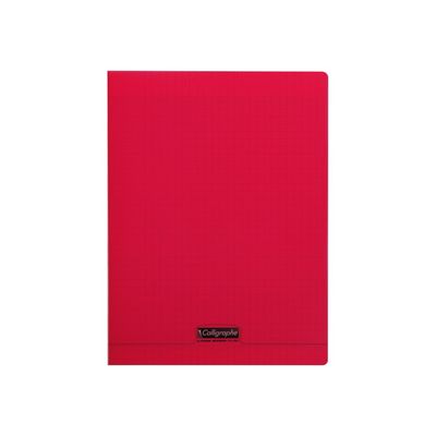 3210330181936-Calligraphe 8000 - Cahier polypro 24 x 32 cm - 96 pages - grands carreaux (Seyes) - rouge-Avant-0