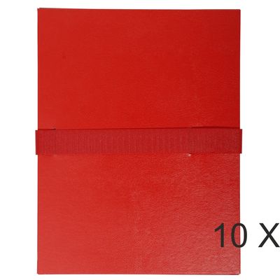 3130632026455-Exacompta - 10 Chemises extensibles à sangle - rouge--0
