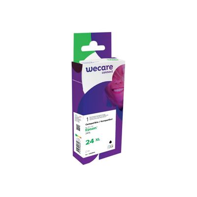 3112539803858-Cartouche compatible Epson 24XL Eléphant - noir - Wecare-Angle gauche-0