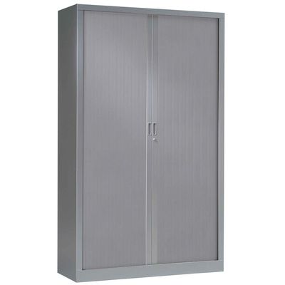 0403000553390-Armoire haute monobloc à rideaux - 198x120x45cm - grise--0