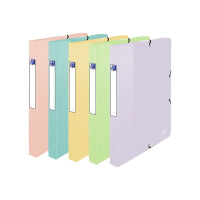 3045050439414-Oxford School Life Pastel - Boîte de classement - dos 25 mm - pour 200 feuilles - disponib-Angle gauche-0